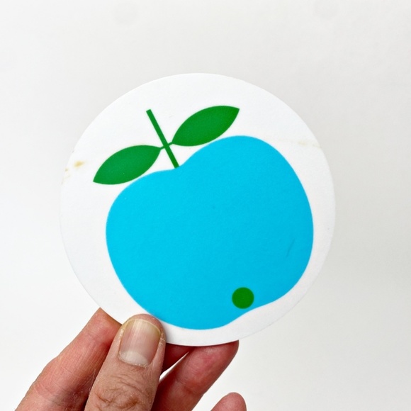 Set of 4 Koloni Swedish Drink Coasters Lotta Kühlhorn, Apples Birch Veneer Wood - Picture 3 of 5